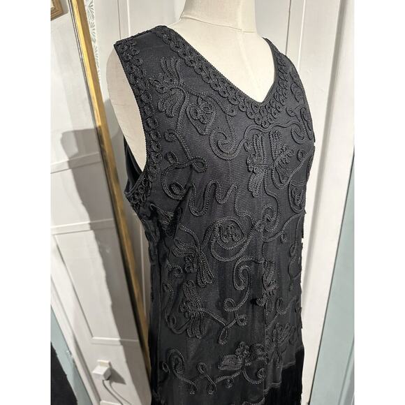 Kroshetta by Papillon Crochet Fringe Midi Sleeveless Dress 1920 Vintage Flapper - Picture 6 of 9